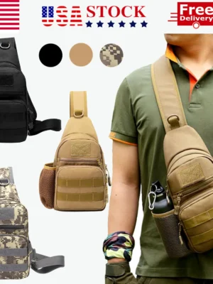 Men Outdoor Tactical Backpack Shoulder Sling Bag Chest Pack Sport Travel Hiking